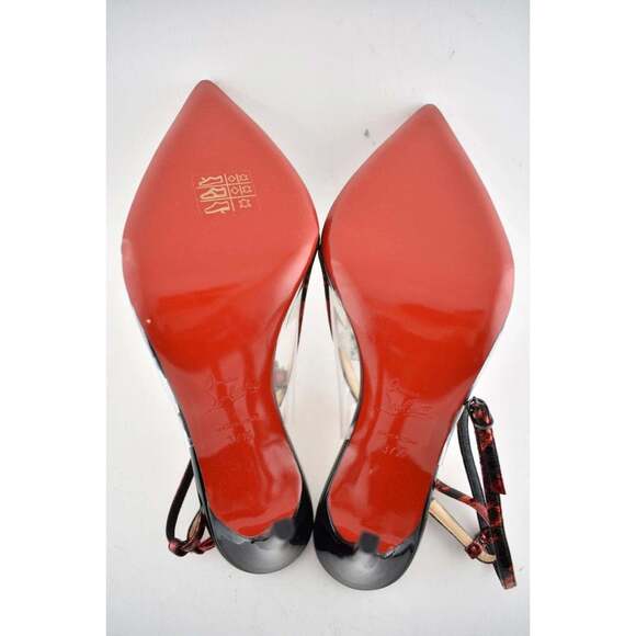 Christian Louboutin Optichoc 100 Black Red Patent PVC Ankle Strap Heel Pump 37.5 - Picture 12 of 12